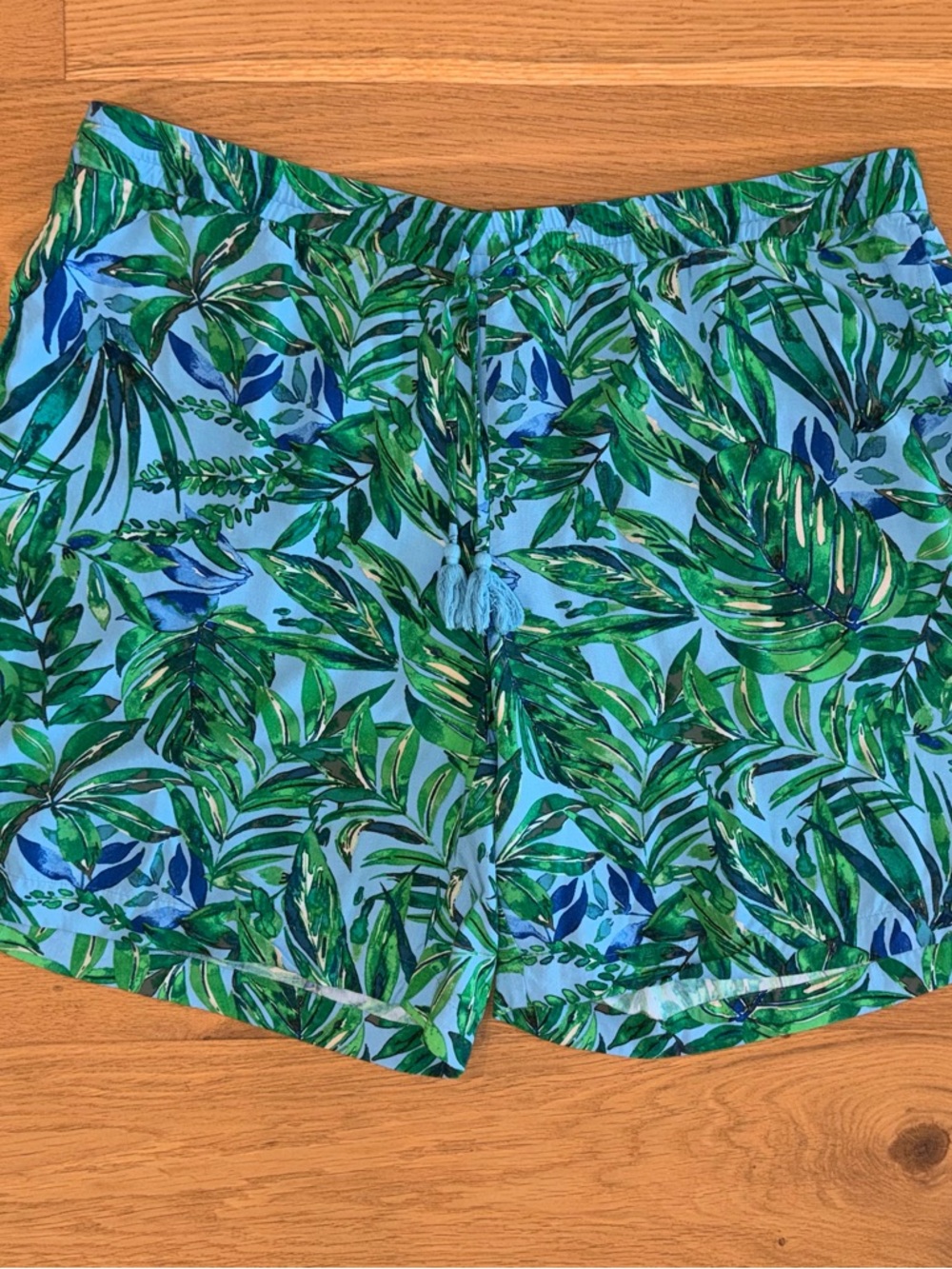 J.Jill Women's Tropical Leaf Print Drawstring Shorts w/ Pockets Size 2X